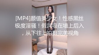 [MP4]颜值美少女！性感黑丝极度淫骚！假屌吸在墙上后入，从下往上拍摄完美视角